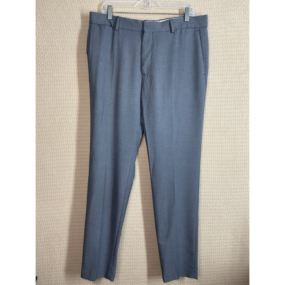 Zara Pants Mens 32x31 Blue Textured Dotted Chino Casual‎ Dress Trousers Preppy